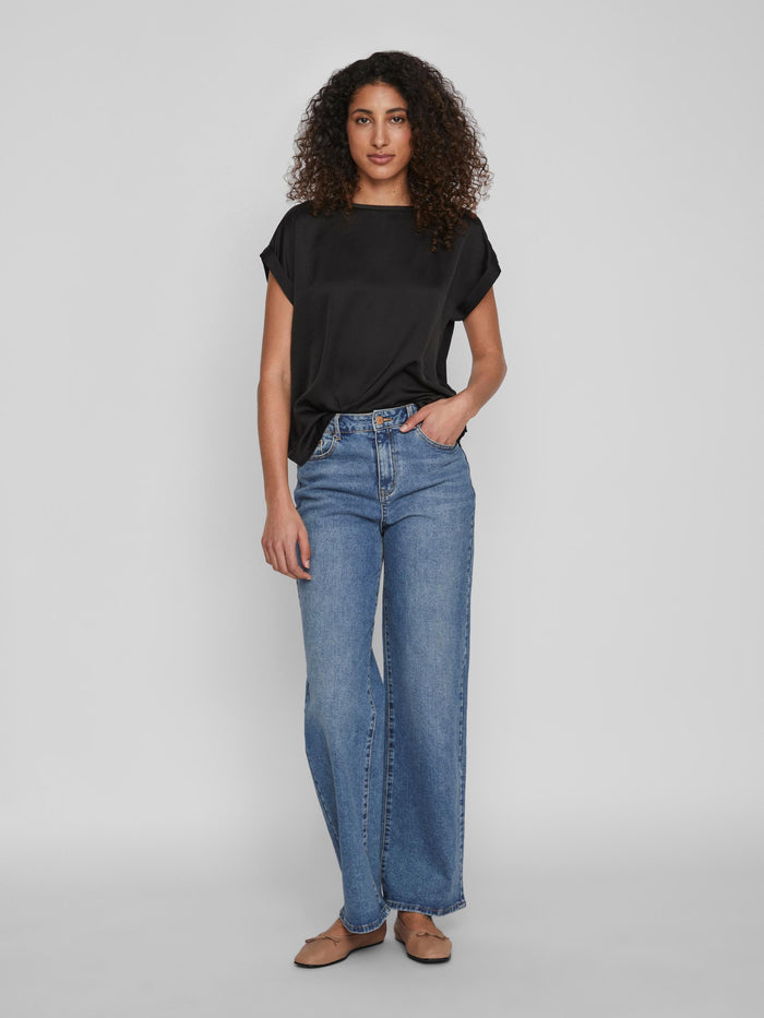 Elle Satin Top (Black)