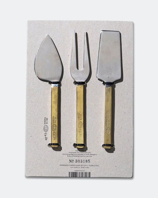 Engraved Cheese Knife Set of 3
