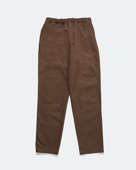 Ezra Regular Mineral Dyed Fine Twill Trousers - Espresso