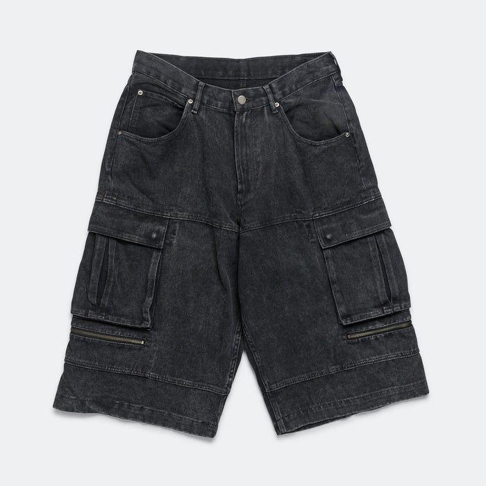 Faded Cargo Shorts - Black