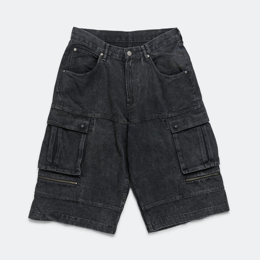 Faded Cargo Shorts - Black
