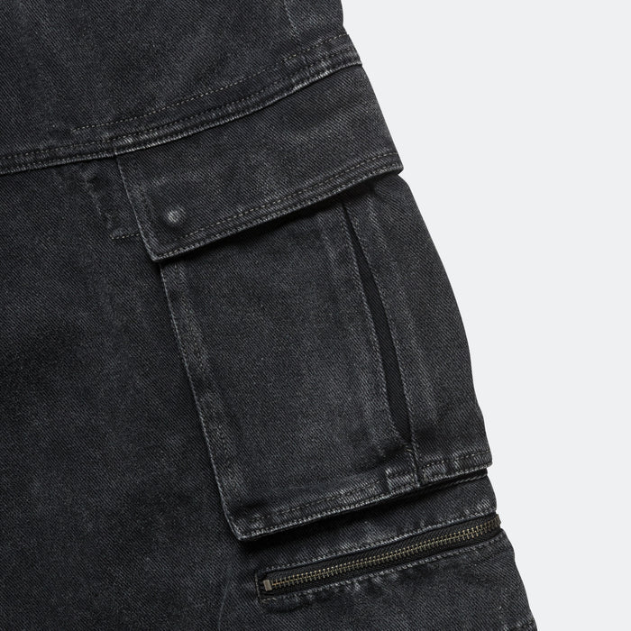 Faded Cargo Shorts - Black