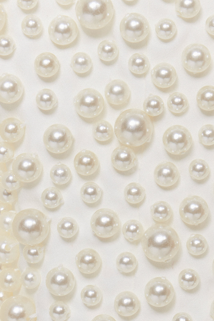 Faisal Plunge Asymmetric Pearl Skirt Set