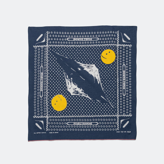 Fastcolor Selvedge Bandanna Mirrored Fuji PROFILE RAINBOWY - Navy