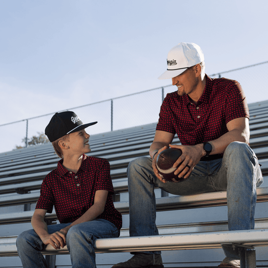 Father and Son Bundle - Performance Polo - Georgia - Black & Red