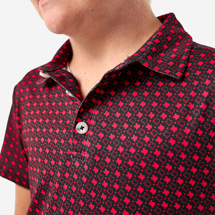 Father and Son Bundle - Performance Polo - Texas - Black & Red