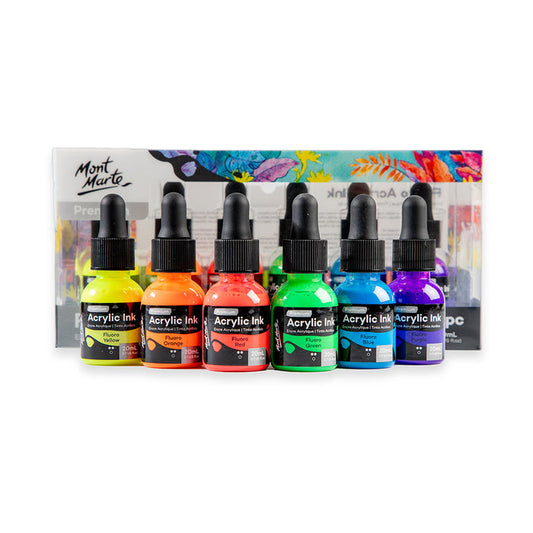 Fluoro Acrylic Ink Premium 6pc x 20ml