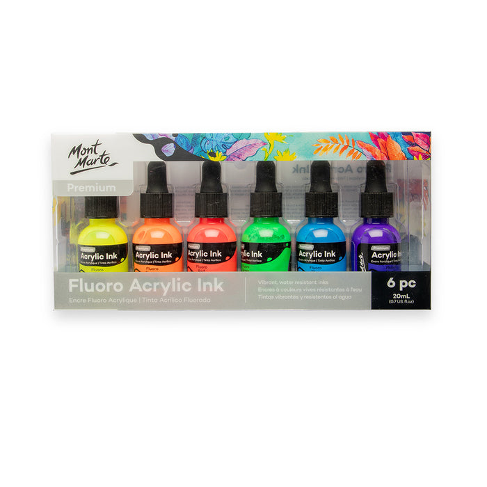 Fluoro Acrylic Ink Premium 6pc x 20ml