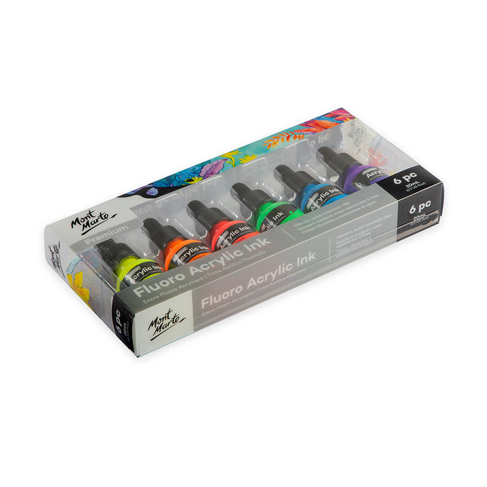 Fluoro Acrylic Ink Premium 6pc x 20ml
