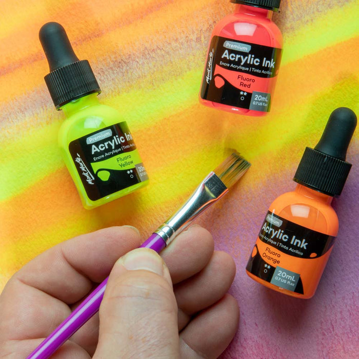 Fluoro Acrylic Ink Premium 6pc x 20ml