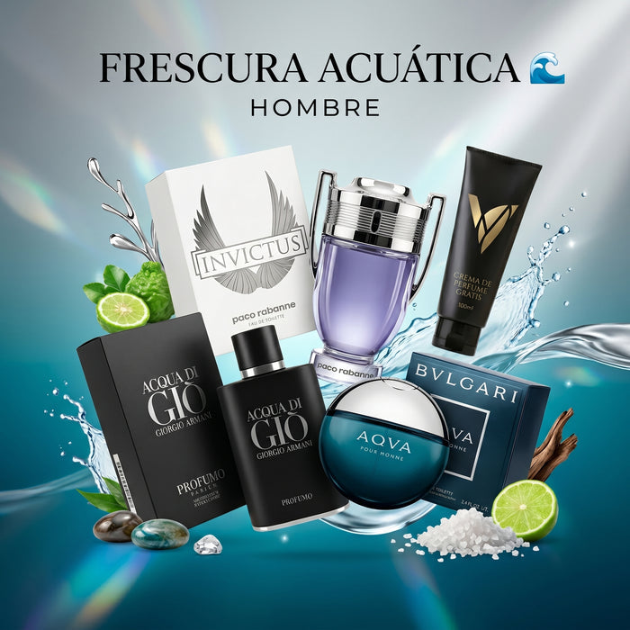 Frescura Acuática: Bvlgari Aqva + Acqua di Gio Profumo + Invictus