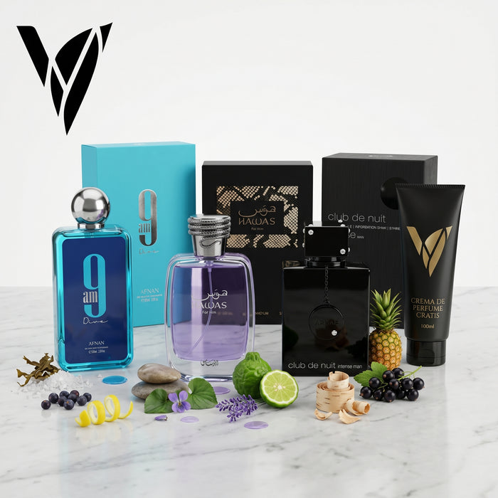 Frescura Árabe: Hawas Rasasi + 9am Dive Afnan + Club de Nuit Armaf