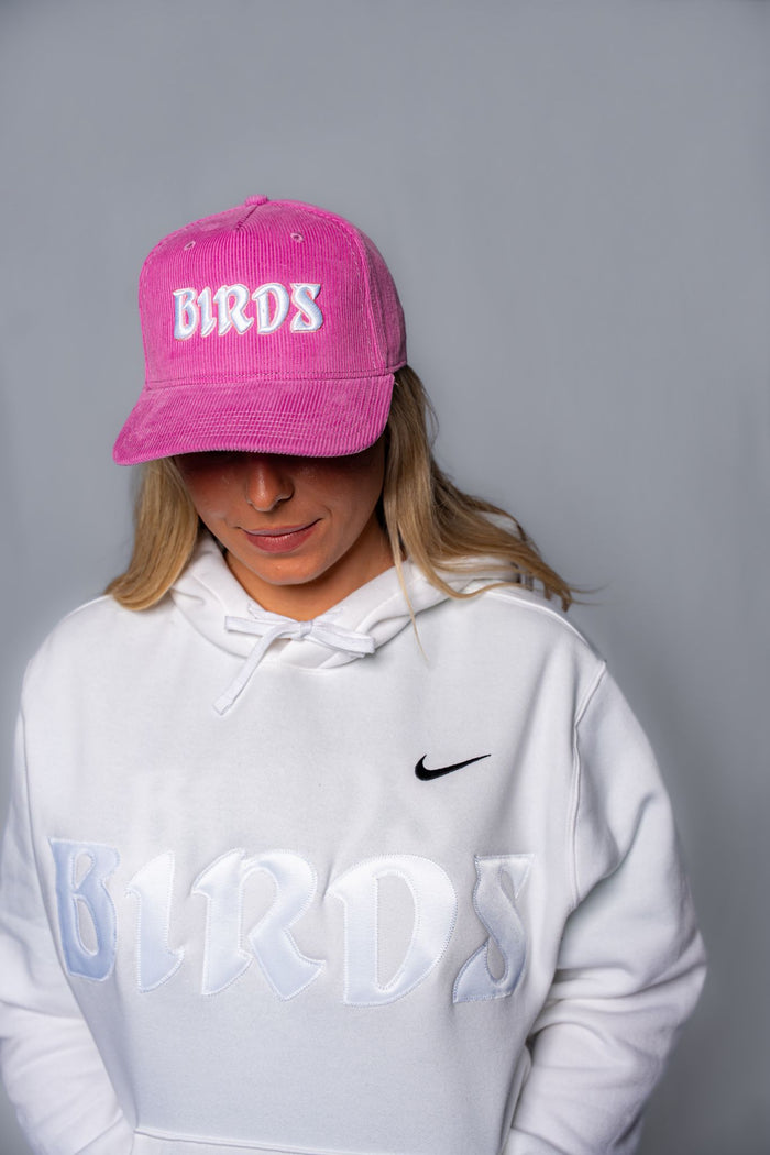 Fuschia Rose BIRDS Corduroy Hat
