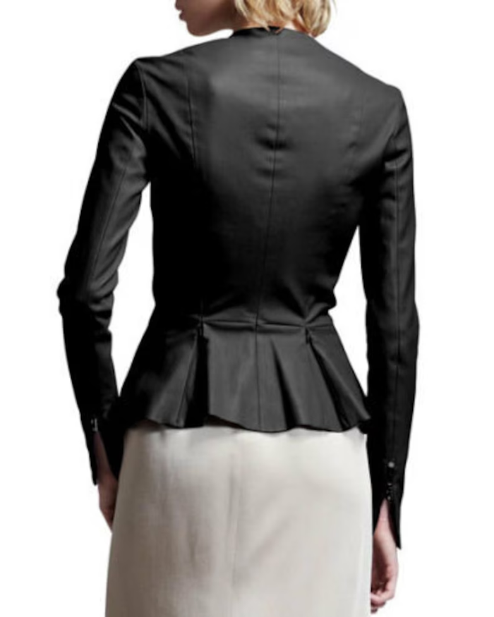 Genuine Lambskin Leather Peplum