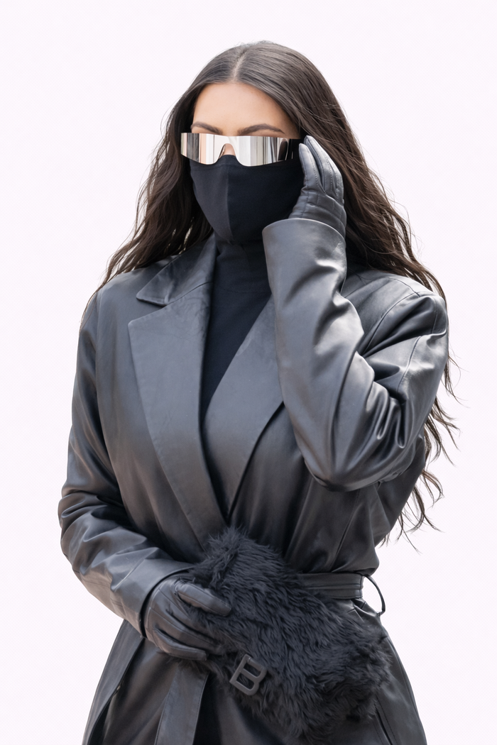Genuine Lambskin Leather Trench Coat