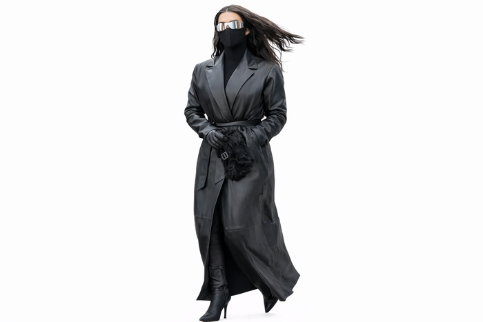 Genuine Lambskin Leather Trench Coat