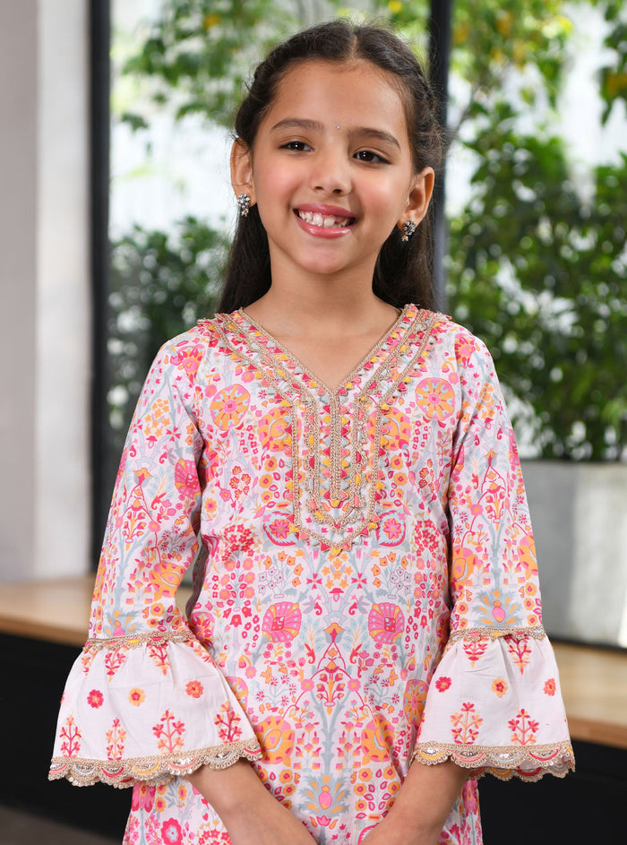 Grace Supima Cotton White Kurta with Garara Set