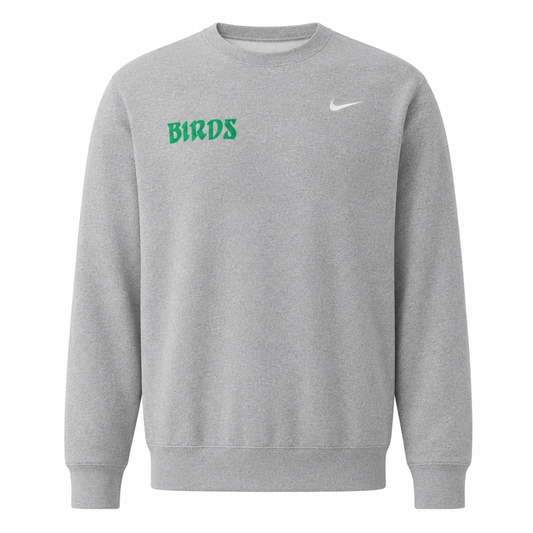 Grey Left Chest Nike Crew with Sewn-On BIRDS