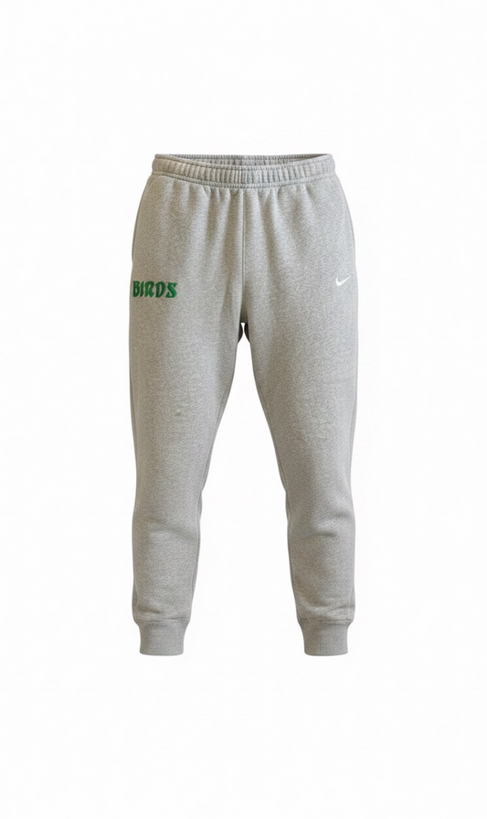 Grey Retro Nike Joggers with Sewn-On BIRDS