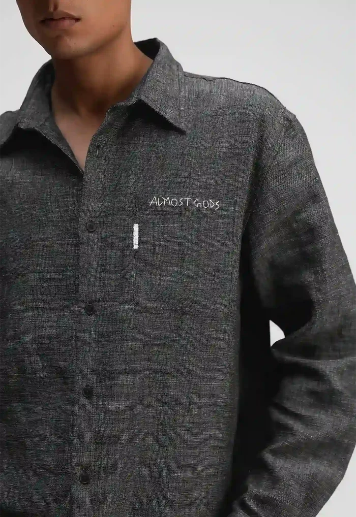 Hand Embroidered Flag Relaxed Shirt
