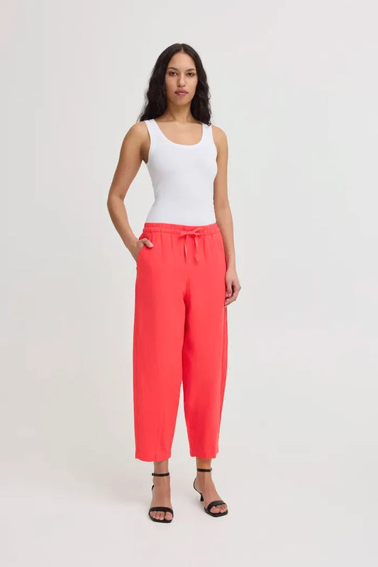 Hanna Crop Barrel Leg Pants (Geranium)