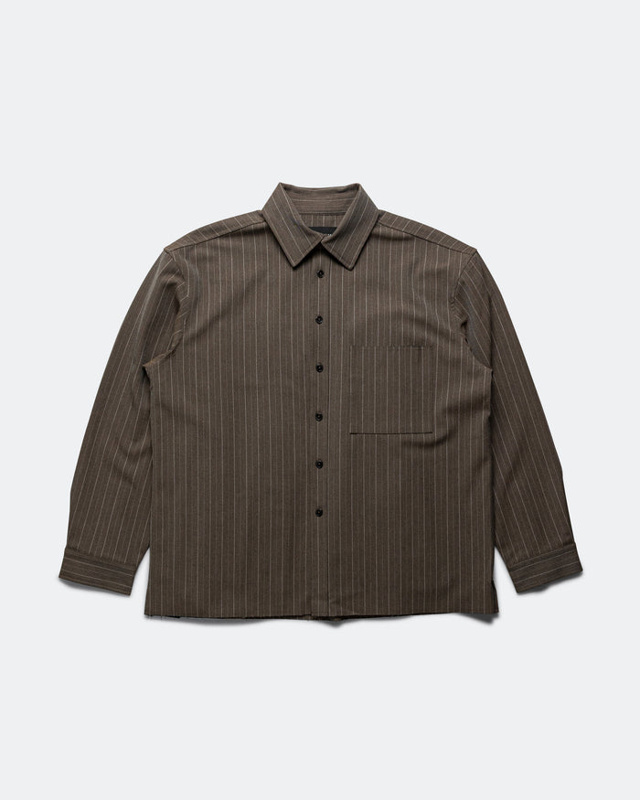 Hold LS Shirt - Brown Pinstripe
