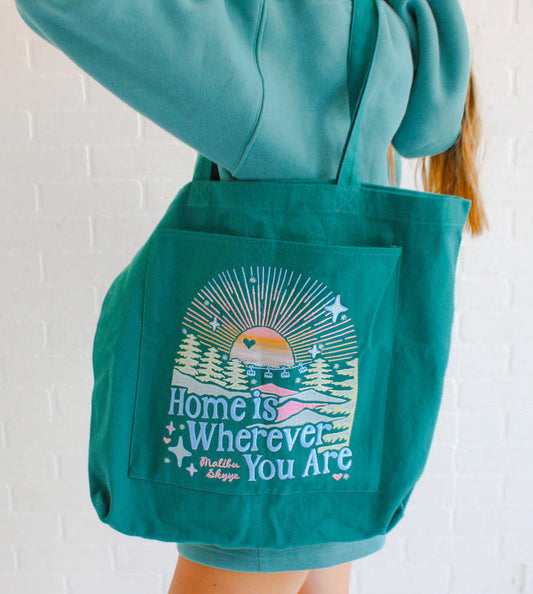 Home is Wherever You Are Tote - Evergreen