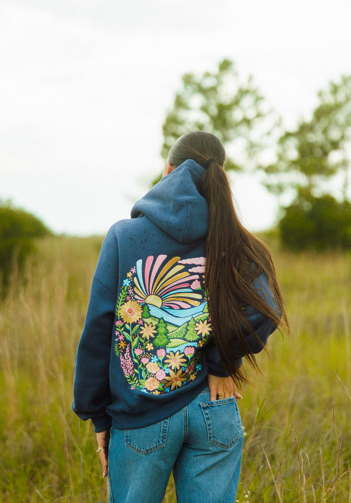 "In Bloom" Hoodie - Navy