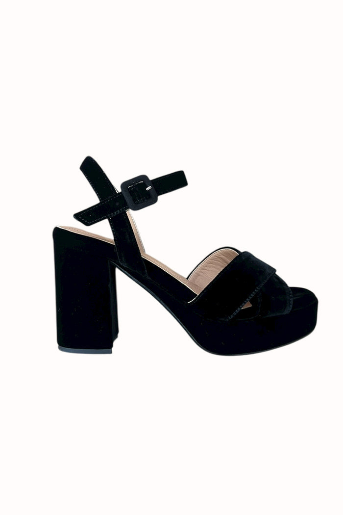 Jane Galland JULIETTE Navy Suede Platform Sandals