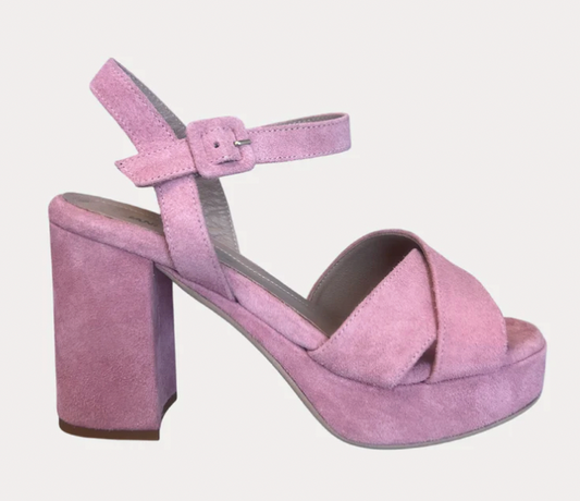 Jane Galland JULIETTE Pink Suede Platform Sandals