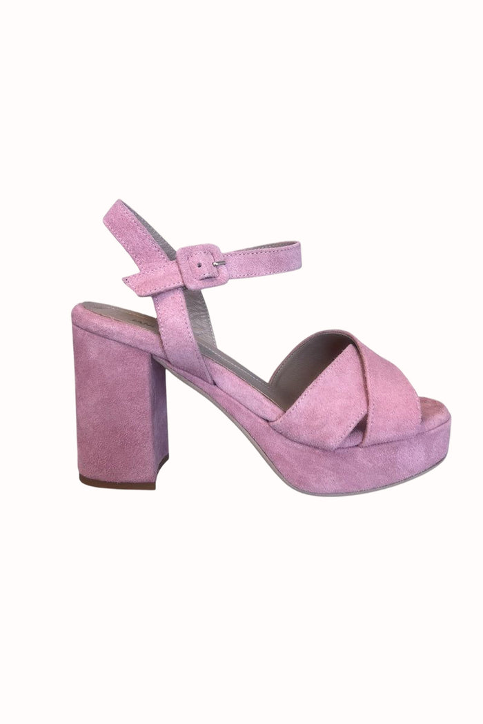 Jane Galland JULIETTE Pink Suede Platform Sandals