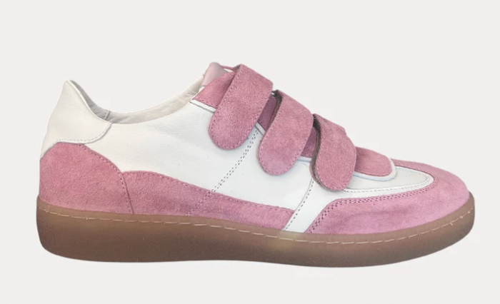 Jane Galland SONJA Pink Suede Velcro Trainers