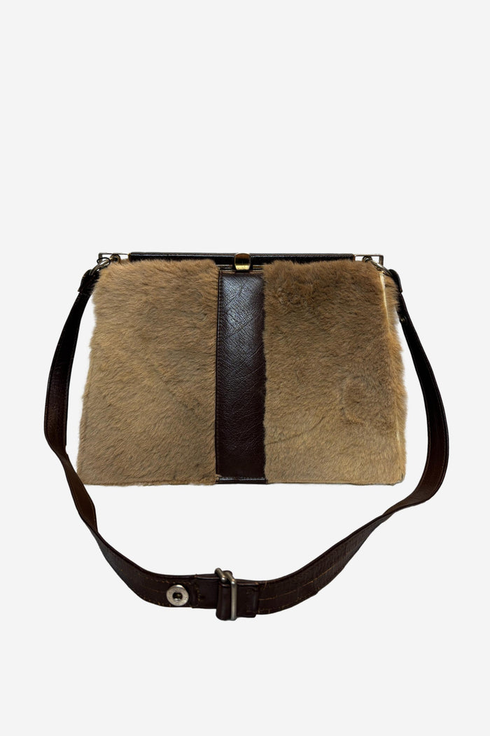 Kangaroo Fur Handbag with Gold Hardware image 0