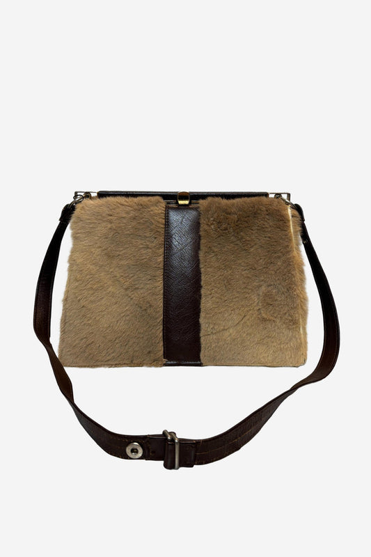 Kangaroo Fur Handbag with Gold Hardware image 0