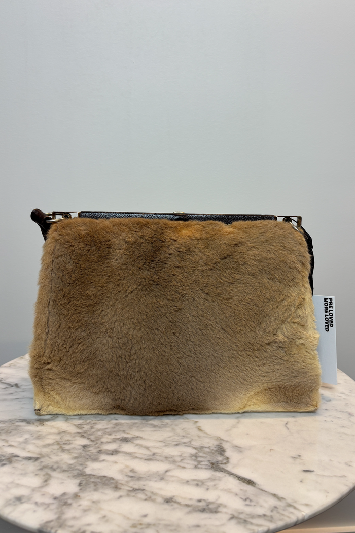 Kangaroo Fur Handbag with Gold Hardware image 1