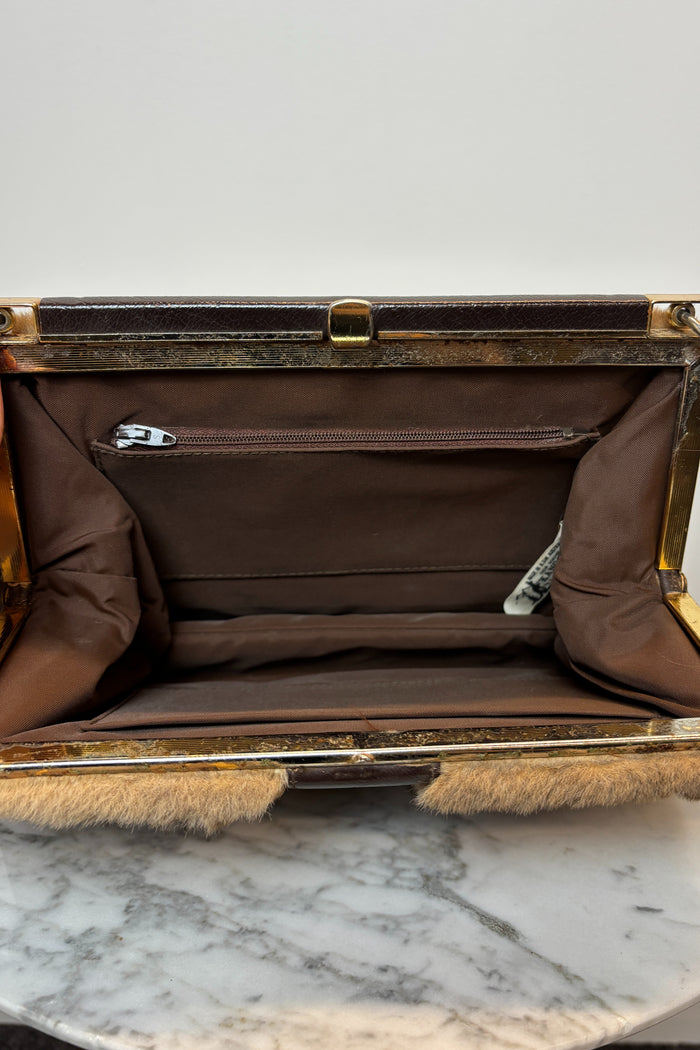 Kangaroo Fur Handbag with Gold Hardware image 2