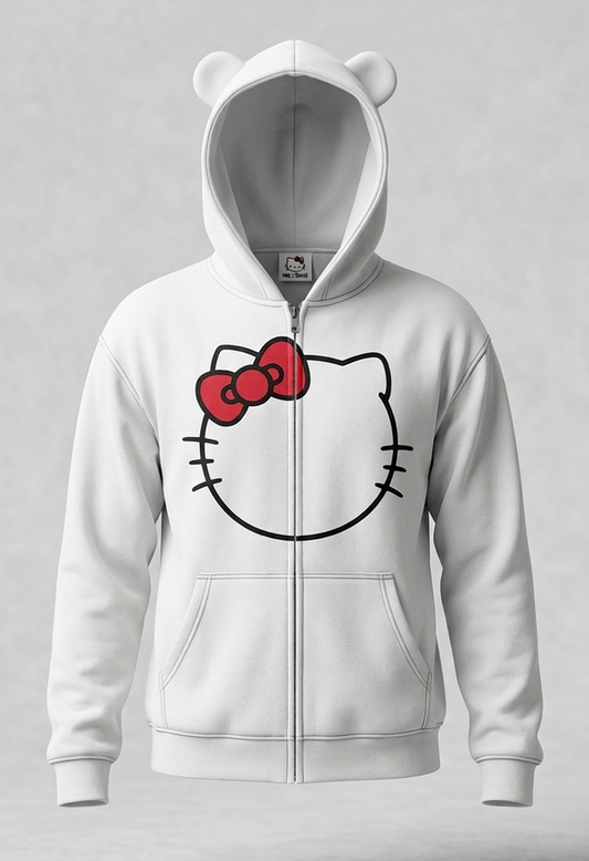 Kawaii Kitty Zip-Up Hoodie