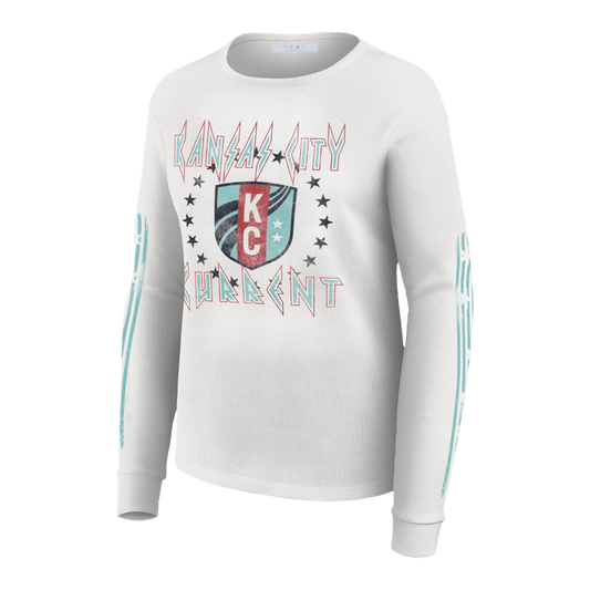 KC Current Women's Electric Waffle Knit Long Sleeve T-Shirt