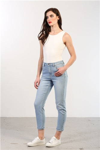 KEILE MOM JEANS REGULAR LEG (LIGHT BLUE)