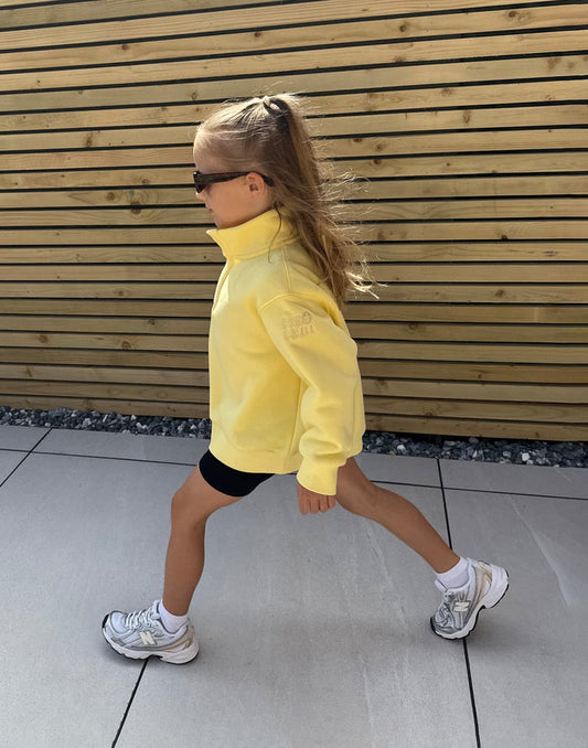 Kids Snap Collar Sierra Sweatshirt in Lemon Sorbet