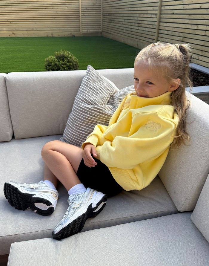 Kids Snap Collar Sierra Sweatshirt in Lemon Sorbet
