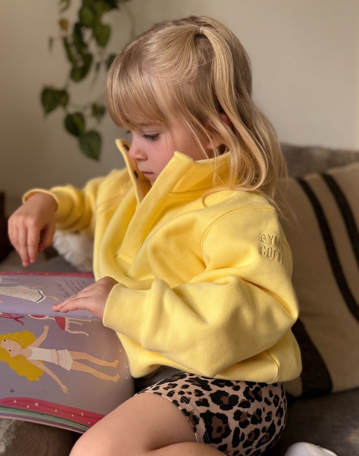 Kids Snap Collar Sierra Sweatshirt in Lemon Sorbet
