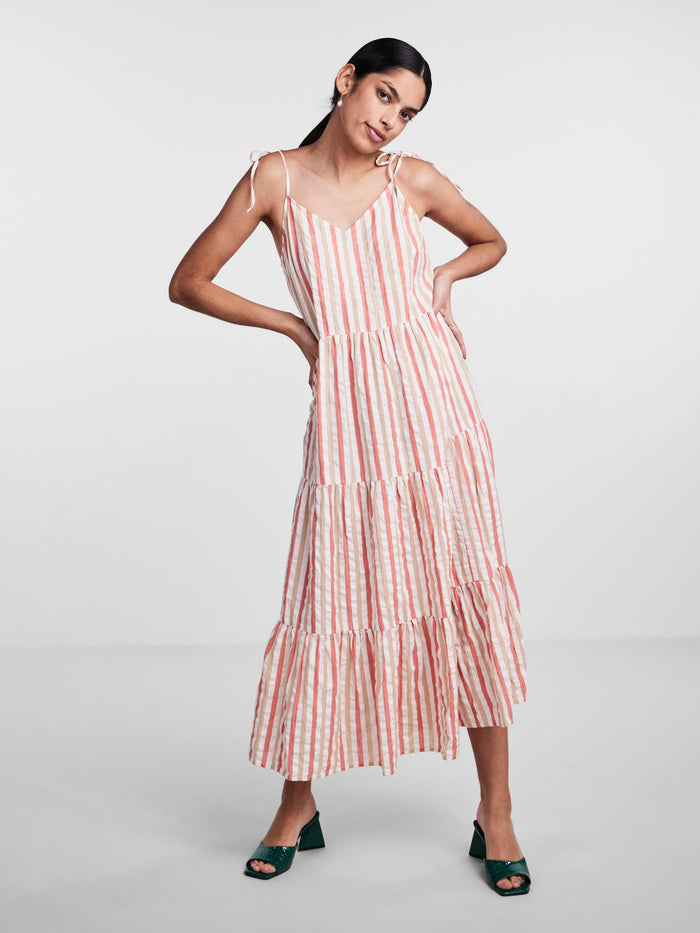 LACEY MAXI DRESS (CORAL STRIPE)