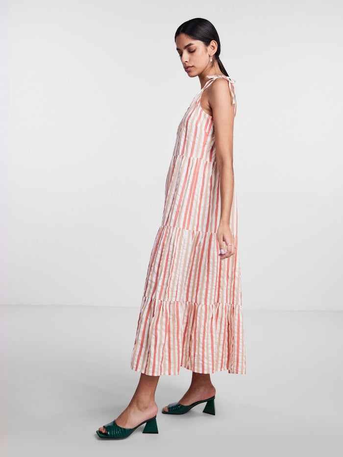 LACEY MAXI DRESS (CORAL STRIPE)