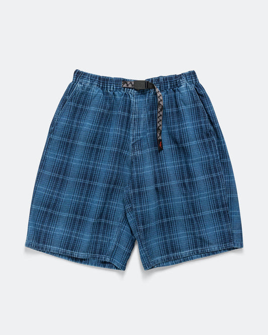 Lagoon Short Denim - Indigo Checkered Plaid