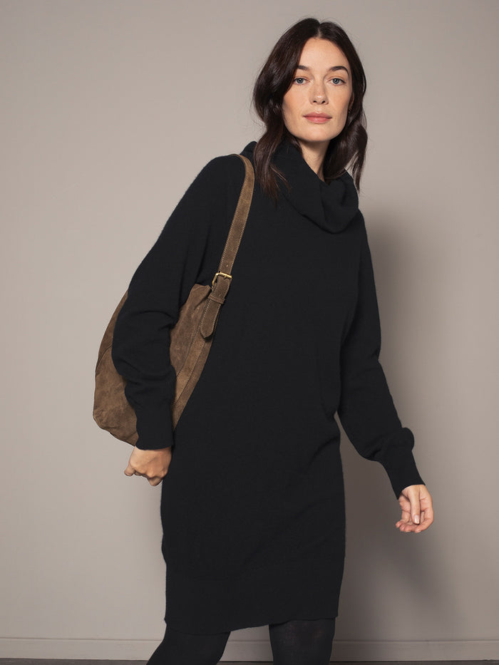 Lambswool Slouch Cowl Neck Dress