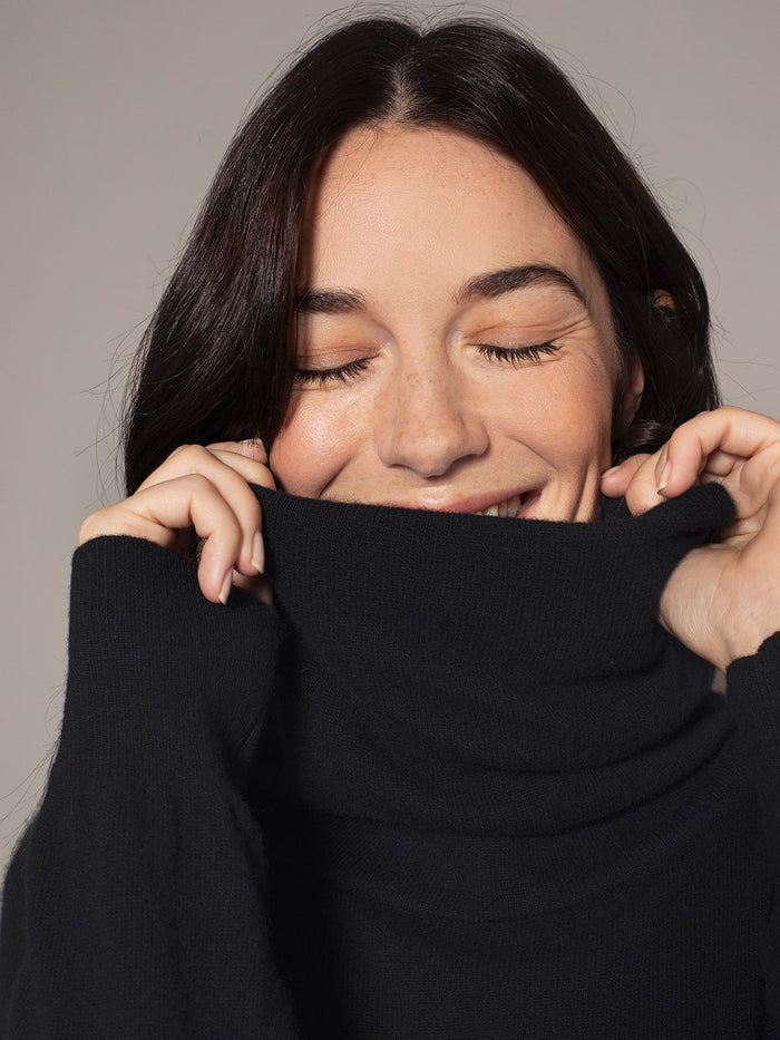 Lambswool Slouch Cowl Neck Dress