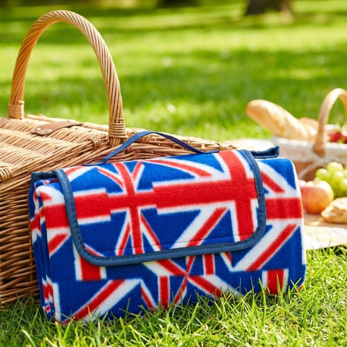 Large Union Jack Flags Picnic Blanket Water Resistant 130x130cm