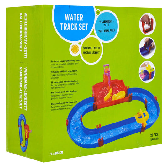 Large Water Track Set 21 Piece Harbour Loading Crane Barge