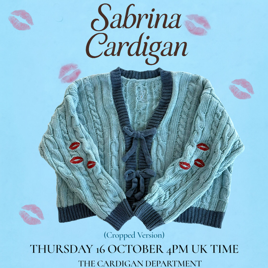 LIMITED EDITION: Sabrina: Blue Bow Cardigan (cropped version)